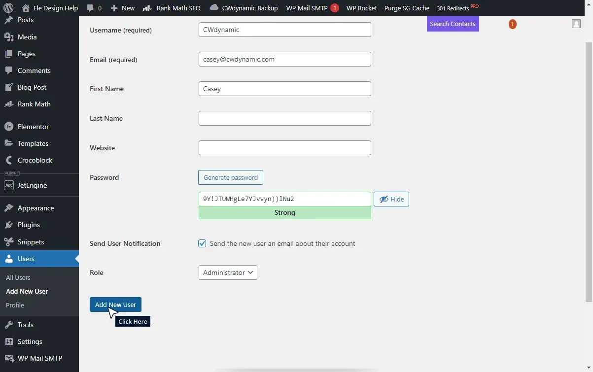 Add A WordPress Admin