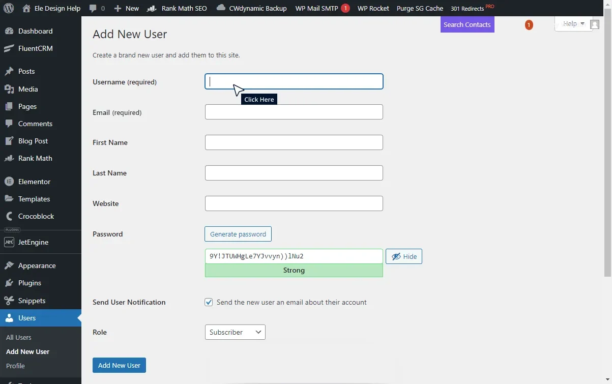 Add A WordPress Admin