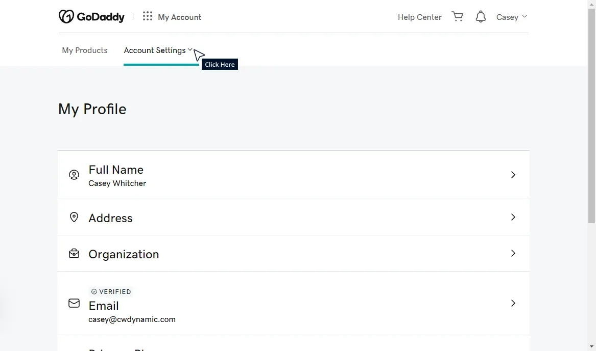 Add GoDaddy Delegate Access Tutorial Step