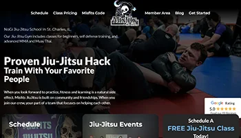 Misfits Jiu-Jitsu website screenshot