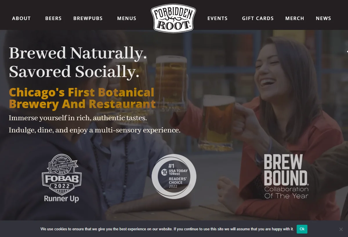 Forbidden Root website — Chicago's first botanical brewery, built by CW Dynamic