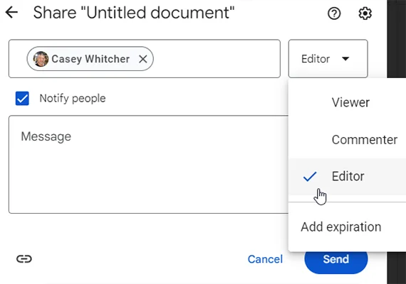 Share google docs editor cwdynamic