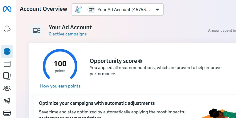 Your ad account copy